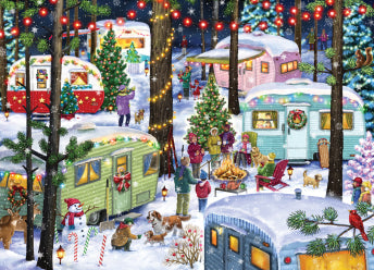 PFG Camping For Christmas, Randy Wollenmann (1000pcs) (Usage/Used - PUZZLES FOR GOOD)